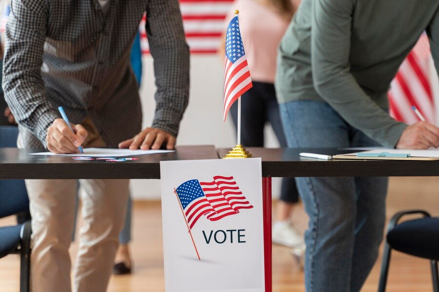 People registering to vote