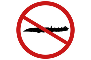 Knife prohibited icon